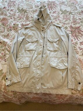 J. Crew Hooded Field Jacket in Light Beige